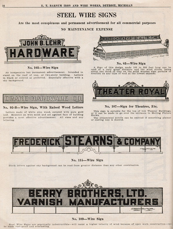 original c. 1929 e. t. barnum iron & wire works softbound "no. 750 hardware catalog" featuring iron fencing, window guards, fire escapes and other iron ornament