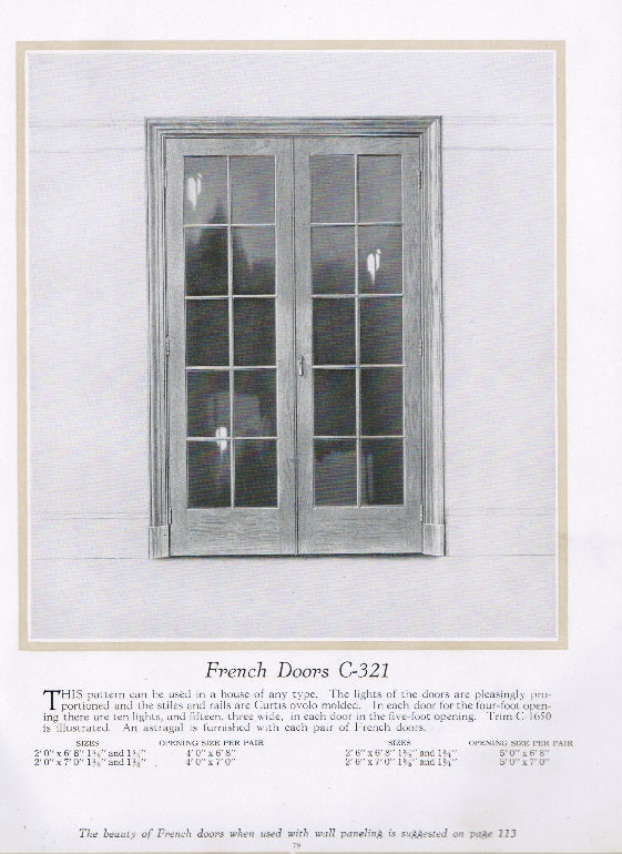 highly illustrated c. 1920 architectural interior and exterior woodwork catalog featuring "the permenant furniture for your home" from the curtis companies