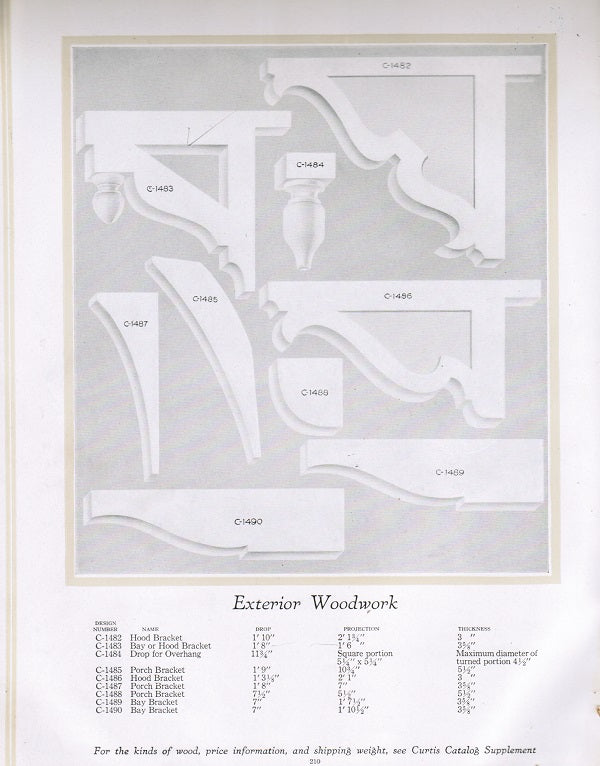 highly illustrated c. 1920 architectural interior and exterior woodwork catalog featuring "the permenant furniture for your home" from the curtis companies