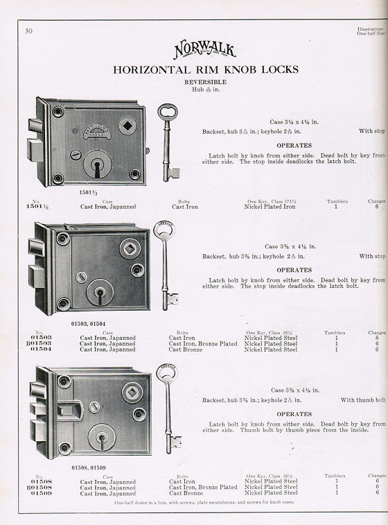 all original and intact heavily illlustrated norwalk lock company "locks and builders' hardware" 1933 hardbound product catalog