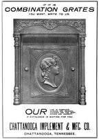 seldom found 19th century original and intact three-sided salvaged chicago fireback with figural circular medallion