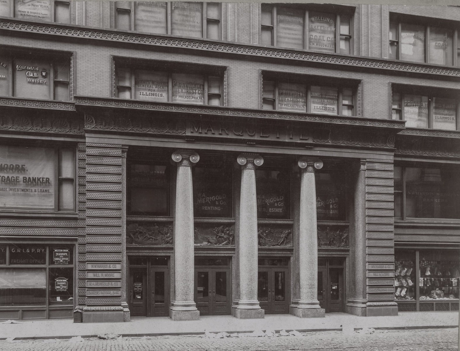 original glass fiber reinforced concrete (gfrc) marquette building (1895) exterior cornice rosette