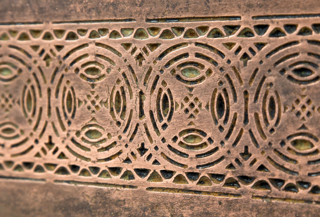 original louis h. sullivan-designed ornamental copper-plated cast iron chicago stock exchange staircase riser fragment