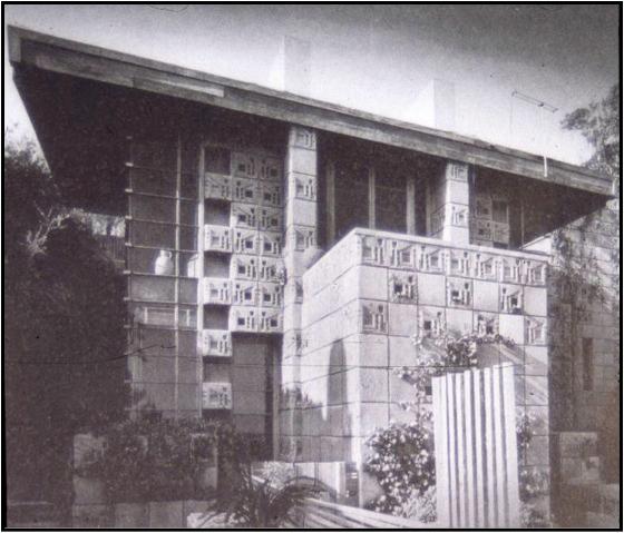 original c. 1924 hollywood hills samuel and harriet freeman house geometric textile block salvaged from the exterior facade during extensive renovations