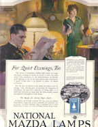 rare all original and unrestored interior or exterior wall mount general electric "national mazda" illuminated trade sign with intact reverse painted glass panels