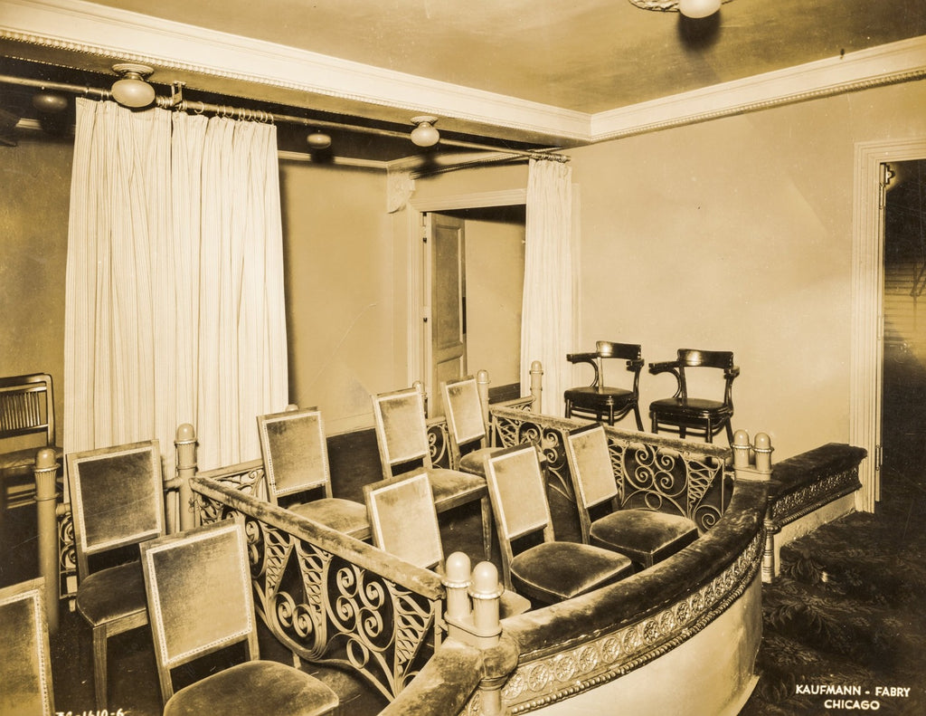 original louis sullivan-designed ornamental riveted joint wrought iron auditorium theater box seat grille