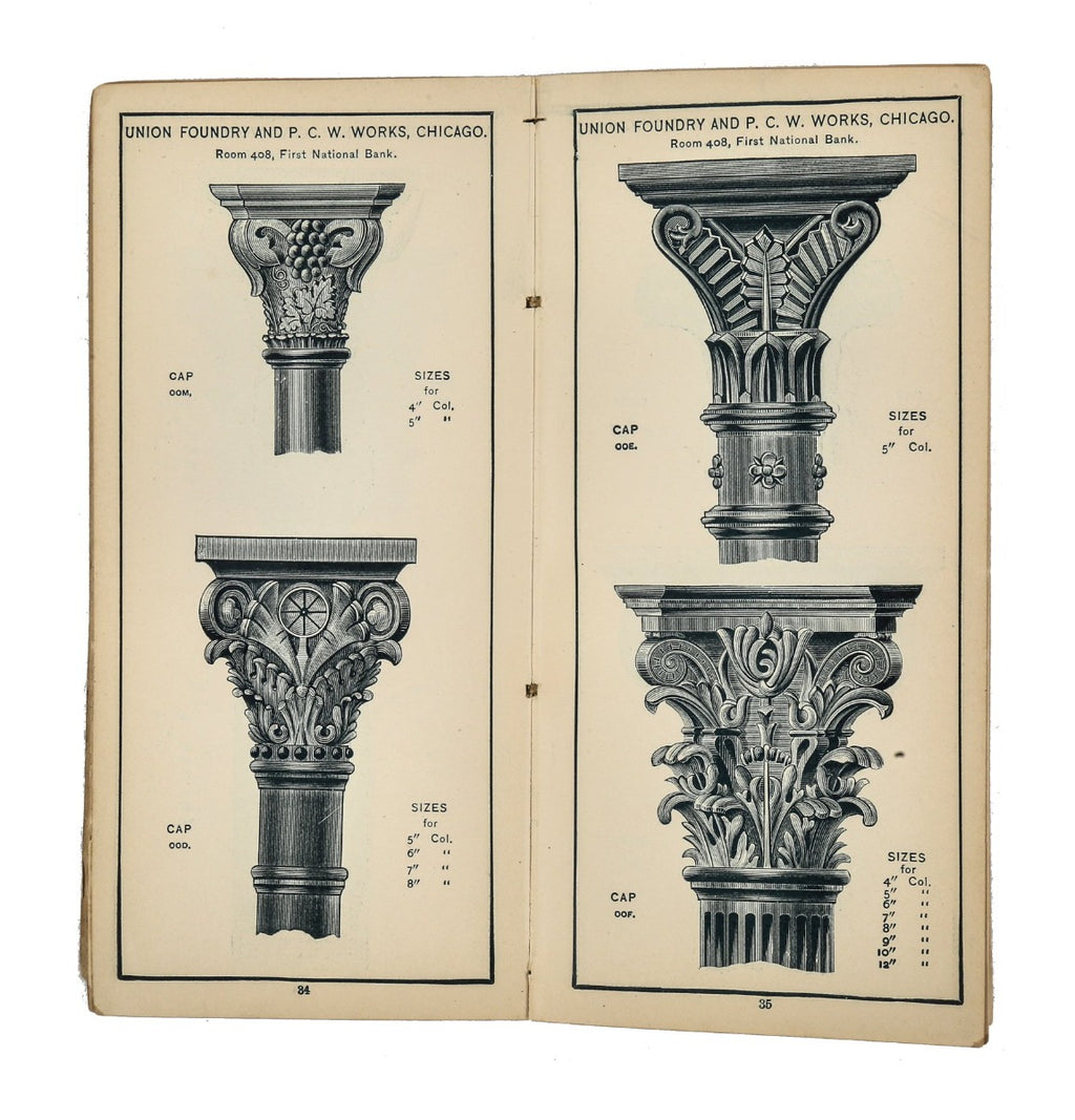 hard to find original 19th century ornamental cast iron dearborn or union foundry exterior storefront column capital fragment