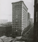 original holabird and roche-designed old colony buildng monogrammed interior office doorknob with laurel wreath border