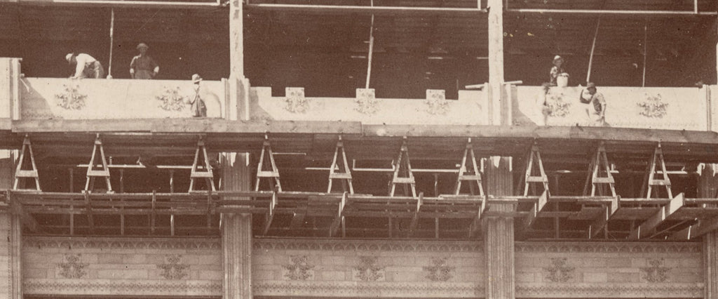 original fully documented museum quality laye 19th century louis sullivan-designed cream-colored gage building terra cotta facade fragment with custom built stand