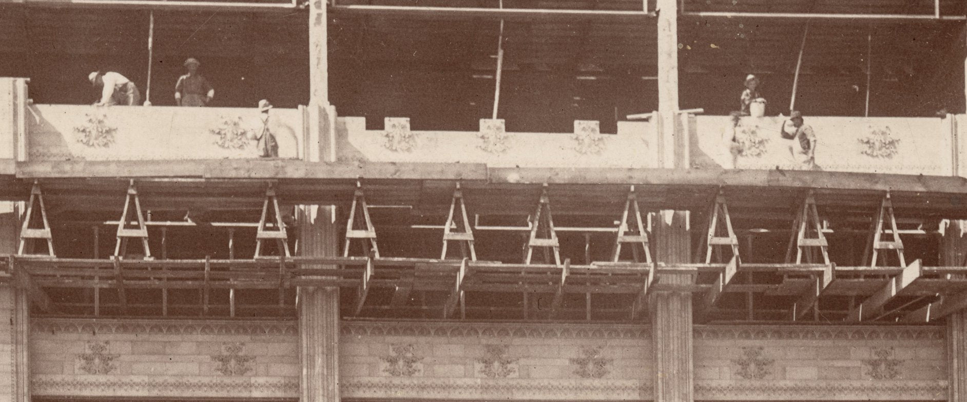 original fully documented museum quality laye 19th century louis sullivan-designed cream-colored gage building terra cotta facade fragment with custom built stand