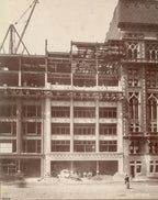 original fully documented museum quality laye 19th century louis sullivan-designed cream-colored gage building terra cotta facade fragment with custom built stand