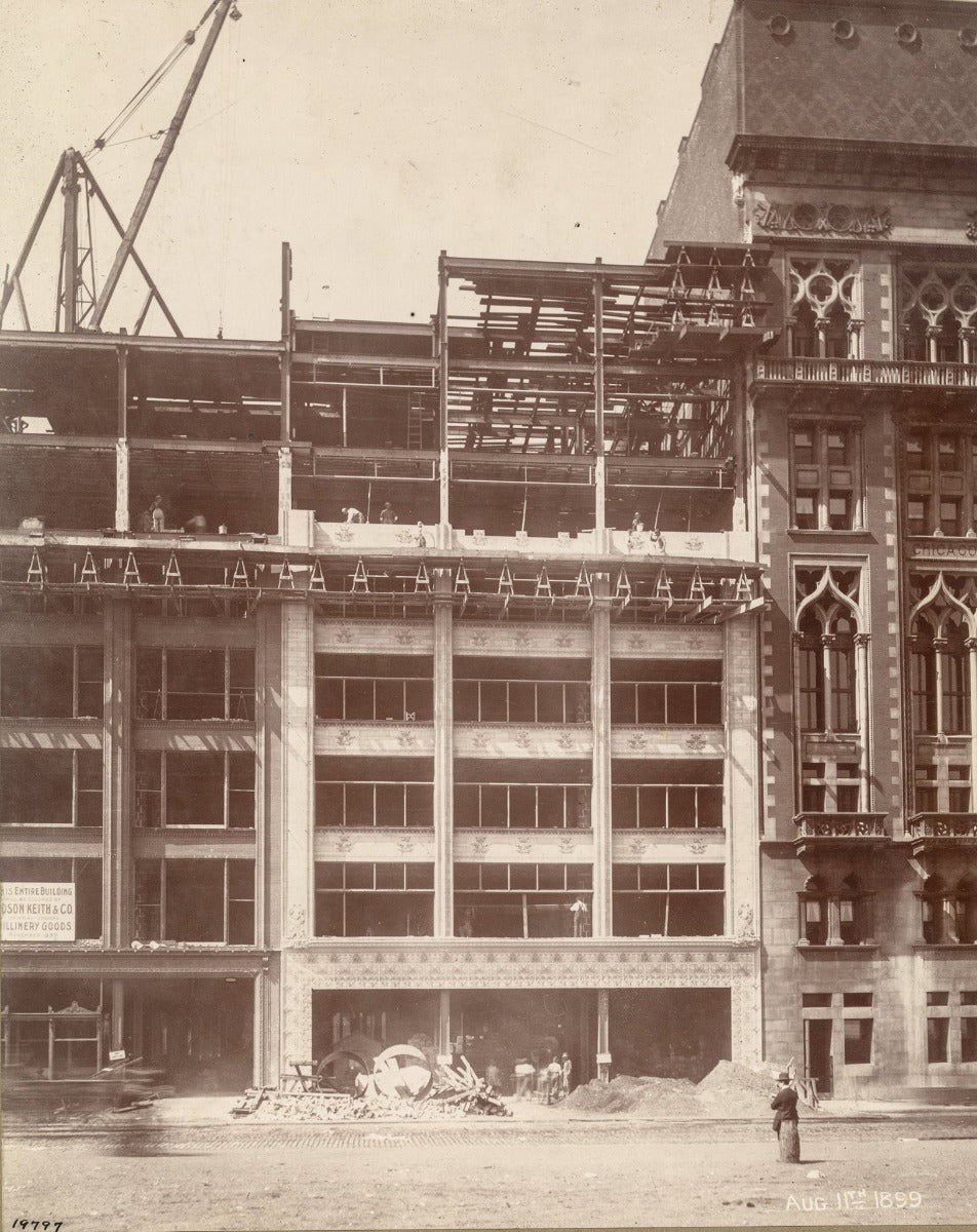 original fully documented museum quality laye 19th century louis sullivan-designed cream-colored gage building terra cotta facade fragment with custom built stand