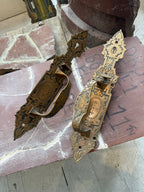 pair of cast bronze or brass 1870s commercial store door handles