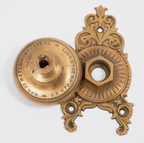 1870s gold wash mccc/re figural bronze doorknob and backplate