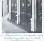 museum-quality original custom-designed holabird and root old colony building interior lobby elevator door medallion