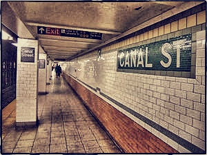 hard to find american depression era single-sided white porcelain enameled flush new york city subway column station sign