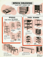 late 1940's original four-legged riveted joint angled iron pollard factory machinist stool with adjustable leg extensions and solid oak wood seat