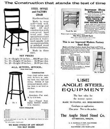 completely refinished c. 1930's american industrial salvaged chicago two-tier angled steel factory work stand with newly added pine wood tabletop and undershelf