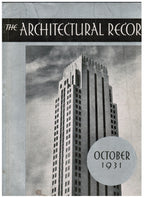 rare softcover periodical from october 1931, “the architectural record” vol. 70 no. 4, published monthly by f.w. dodge corporation, in new york.