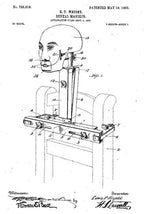 one of two matching all original american antique depression era medical pressed and formed reinforced aluminum dentistry school "phantom" head with retort stand