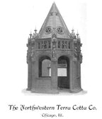 original 1899 historically important white glazed western methodist book concern building ornamental terra cotta sullivanesque spandrel panel