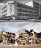 all original and completely intact late 1930's american vintage medical "steeline" hospital examination room supply cabinet with adjustable plate glass shelves