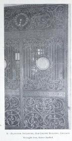 museum-quality original custom-designed holabird and root old colony building interior lobby elevator door medallion