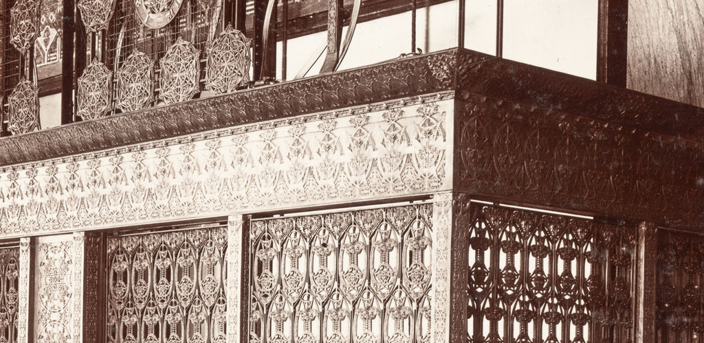 matching recast interior louis h. sullivan-designed guaranty building lobby elevator door ornament