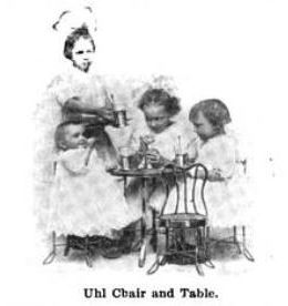 hard to find original diminutive early 20th century pressed and folded "uhl art steel" four-legged child-size soda fountain stool