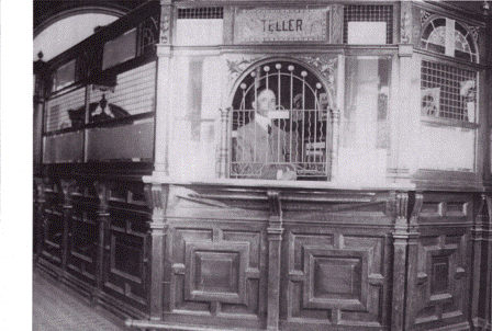 c. 1900-10 original single-sided copper-plated cast iron "coupon booth" bank teller chicago bank building sign or plaque