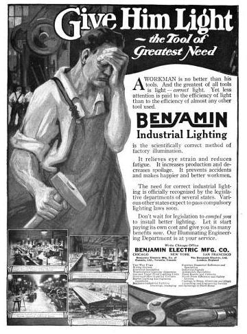 original c. 1930's american steam gauge factory "explosion proof" benjamin green porcelain enameled pendant light with screw-threaded globe