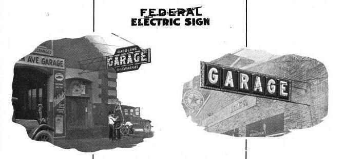 original c. 1920's single-sided stamped or die cut red porcelain enameled steel filling station letter sign