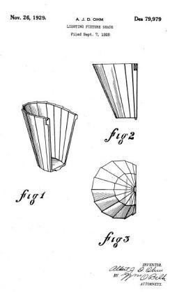 hard to find original patented two-tone r. williamson company baked enameled glass slip shade