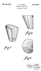 hard to find original american depression-era two-toned pressed fluted glass r. williamson slipper or drop shade