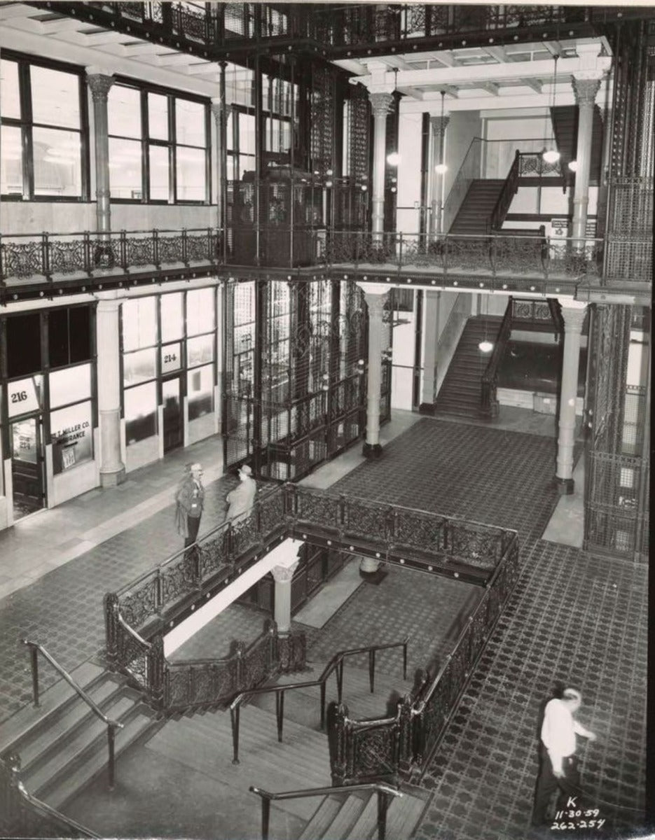 museum-quality edward townsend mix-designed metropolitan building interior cast iron atrium baluster
