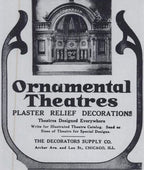 original c. 1926 original and intact interior polychromed heavy cast plaster granada theater lobby fragment with centrally located urn and scrollwork