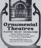 matching set of original early 1930's american ornamental cast plaster interior nortown theater lobby pilasters with highly detailed capitals containing acanthus leaves