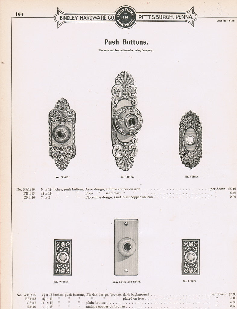 rare hardbound “builders’ hardware” catalogue from early twentieth century, published for bindley hardware co. pittsburgh, pa.