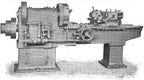 early 20th century american industrial worn and weathered red enameled factory machine shop turret lathe tailstock handwheel