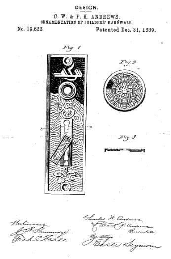 all original 19th century antique american exterior residential "arabic" pattern doorknob backplate with intact swinging keyhole cover