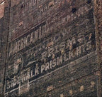 museum-quality original hoops building luxfer prism glass exterior showroom window mullion with repeating geometric flower motif