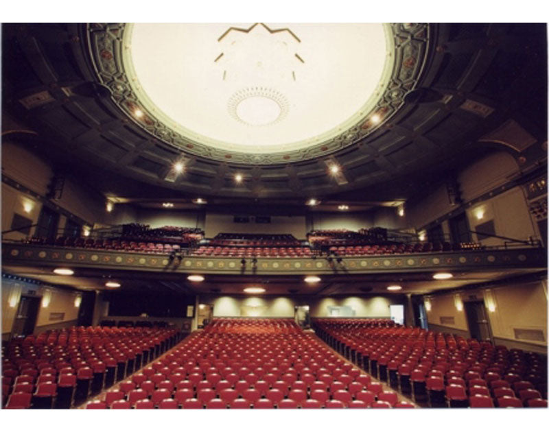 all original and mostly intact c 1927 massive stained glass interior new york broadway theater auditorium illuminated exit light panel with surrounding frame