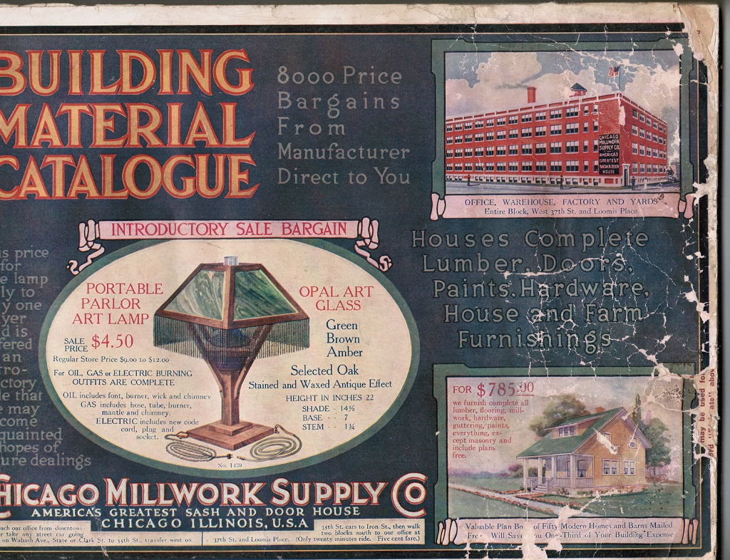 very rare early twentieth century “building materials catalogue” no. 308 published for chicago millwork supply co., “ america’s greatest sash and door house”