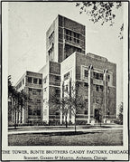massive c. 1921 chicago prairie school "wrightesque" style carved limestone bunte candy factory exterior facade panel fragment