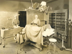 all original c. 1930's american antique medical depression era hospital operating room "operay" multibeam surgical light with centrally located orb