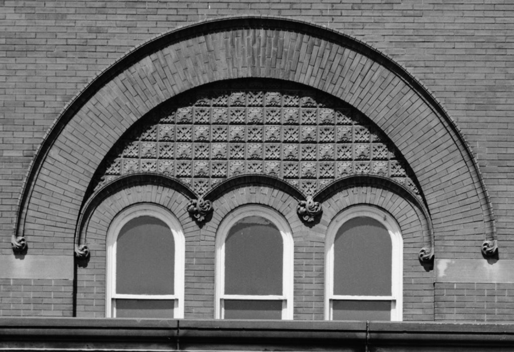 original 1889 ornamental red slip terra cott block salvaged from la crosse post office during its demolition in 1977
