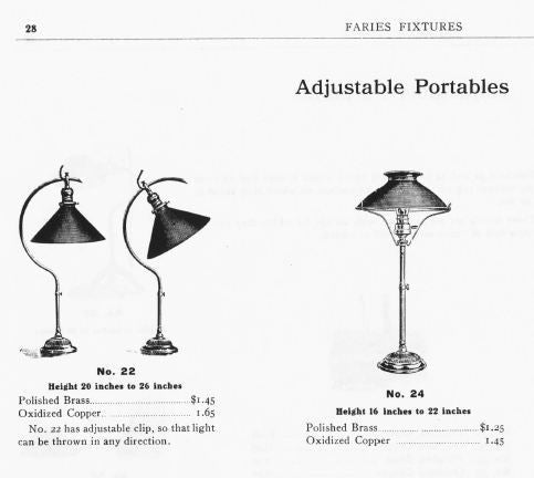 early 20th century american adjustable bent tubular brass c-arm faries desk or table lamp with emeralite shade