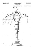 all original antique american art deco streamlined style faries "guardsman" table lamp with intact "normandy bronze" finish