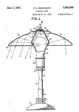 highly sought after original 1930s american art deco streamlined style faries "guardsman" table lamp with normandy bronze finish