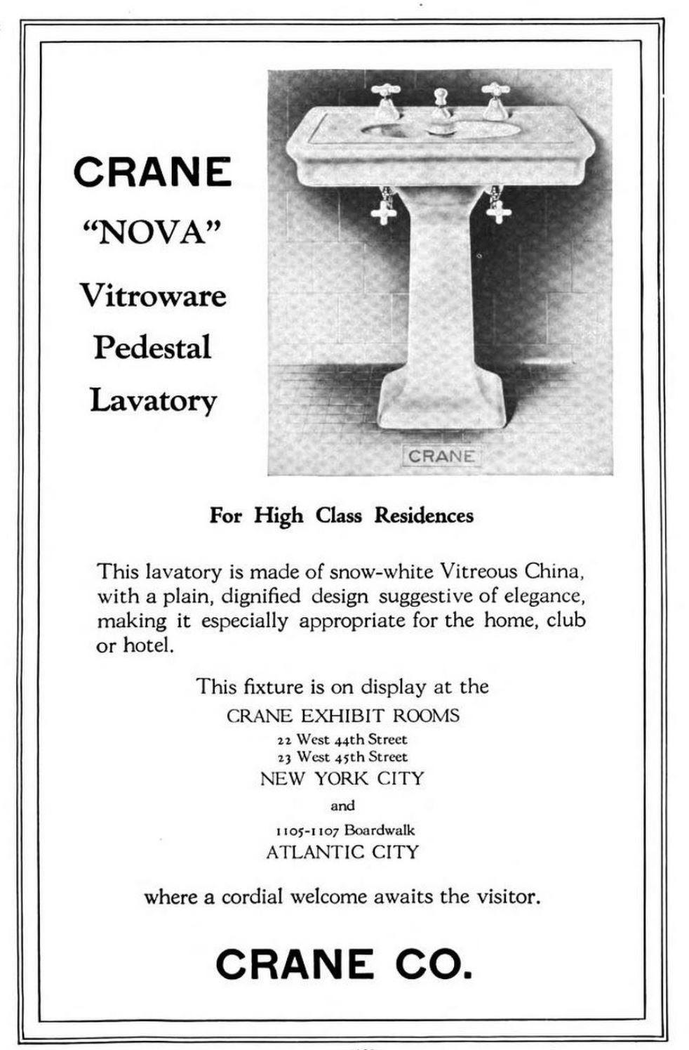 original early 20th century antique american salvaged chicago white glazed vitreous porcelain residential pedestal sink with stepped apron and original cross-arm faucets